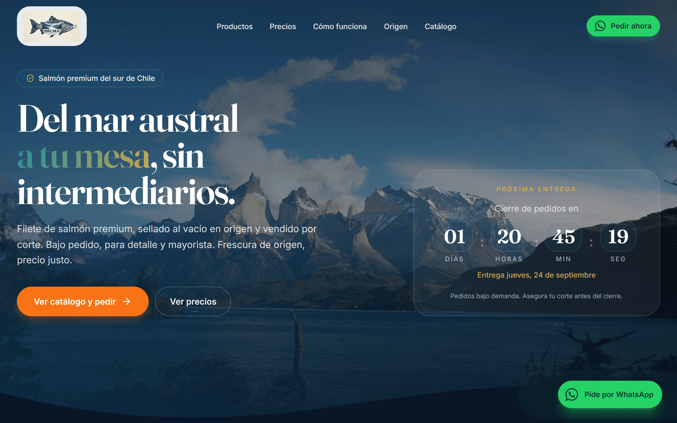 Venta directa del mar austral, sin intermediarios
